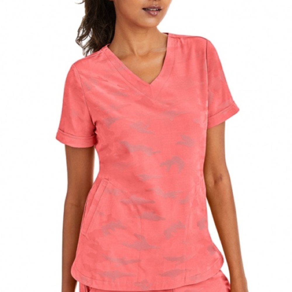 Scrub SET- healing hands: camo coral